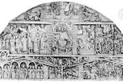 Tympanum illustrating the Last Judgment, 1130–35; church facade at Conques, France.